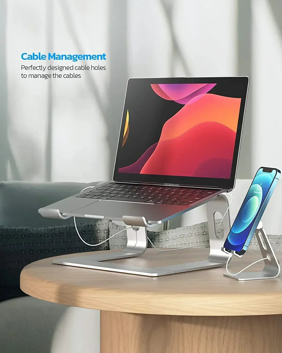 Vertical Laptop Stand Aluminum Computer Stand Detachable Laptop Riser Notebook Holder Stand Compatible with MacBook Air Pro