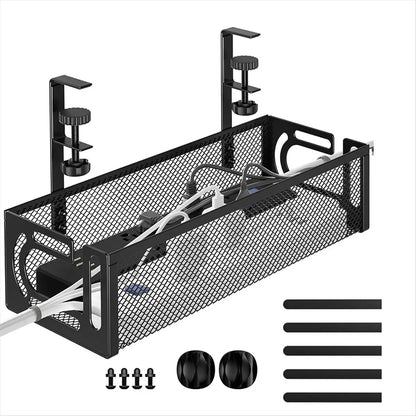 [CLOS] Cable Management Under Desk, Under Desk Cable Management Tray, Desk Cable Organizer,Cable Management Box,Cord Organizer