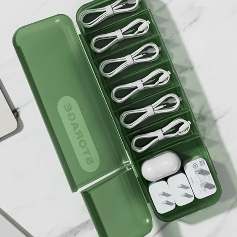 Transparent Data Cable Organizer Case Classification Dustproof Card Organizer With Lid Clutter Collection Box For Office Home