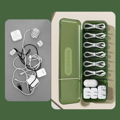 Transparent Data Cable Organizer Case Classification Dustproof Card Organizer With Lid Clutter Collection Box For Office Home