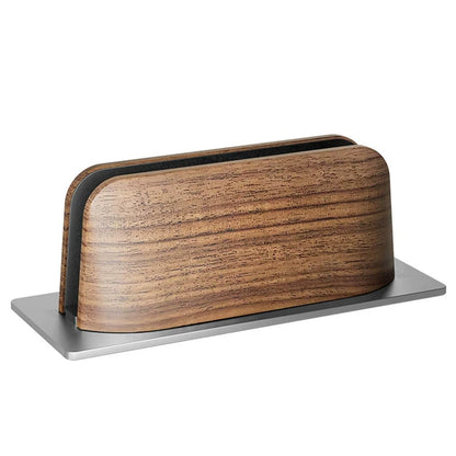 Vertical Laptop Stand, Black Walnut Wood Desk Laptop Holder, Laptop Docking Station Stand for MacBook, Tablet, Phone - Universal